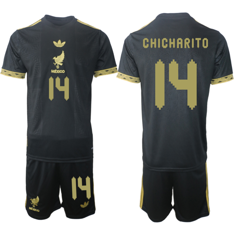 Men 2025-2026 National Team Season Mexico Black 14 Soccer Jersey